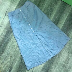 Reformation Blue Midi Skirt